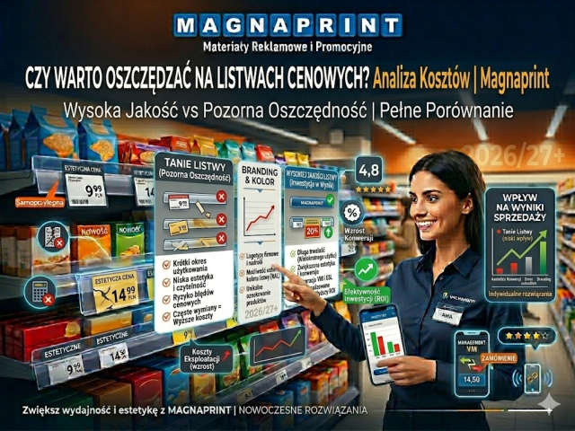 Czy warto oszczędzać na listwach cenowych? Analiza kosztów | Magnaprint