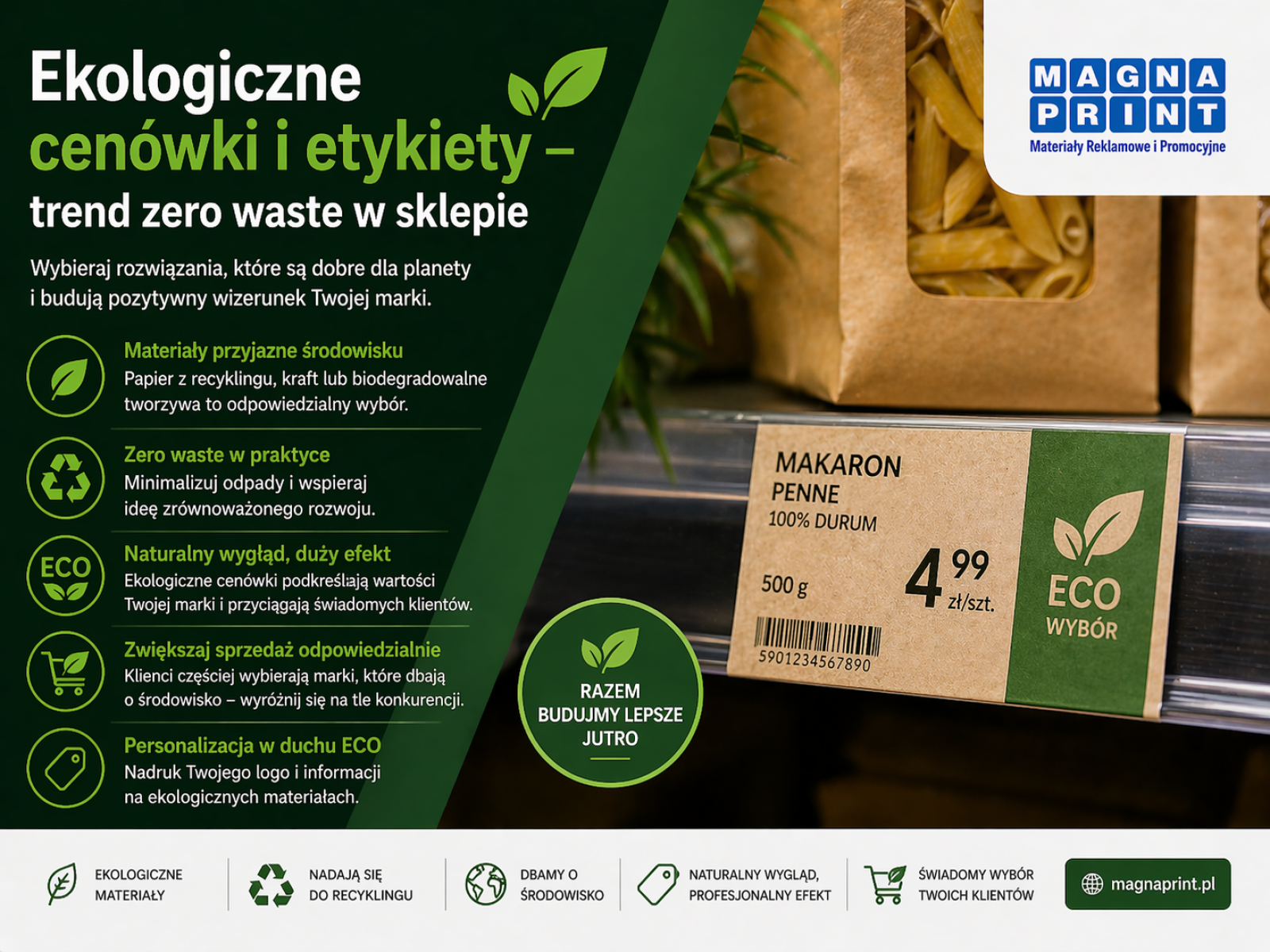 Ekologiczne cenówki i etykiety – trend zero waste w sklepie | MagnaPrint